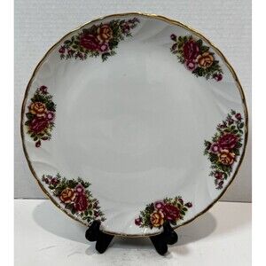 Vtg 1989 Robinson Design Group Japan English GARDEN ROSES 10 1/2"d Cake Plate